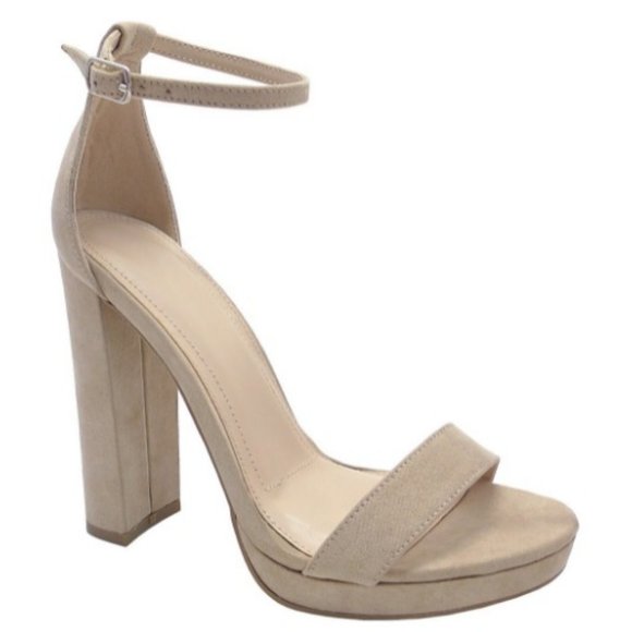 Wild Diva Shoes Wild Diva Nude Beige Anklestrap Sandal Heels Poshmark